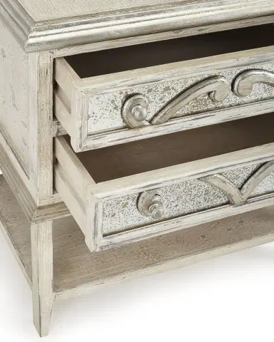 Peninsula Home Collection Lynley Mirrored-Accent Nightstand | Thumbnail 3