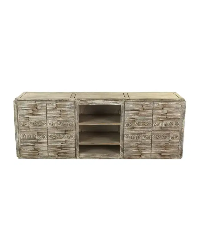 Peninsula Home Collection Gwen Carved Entertainment Console