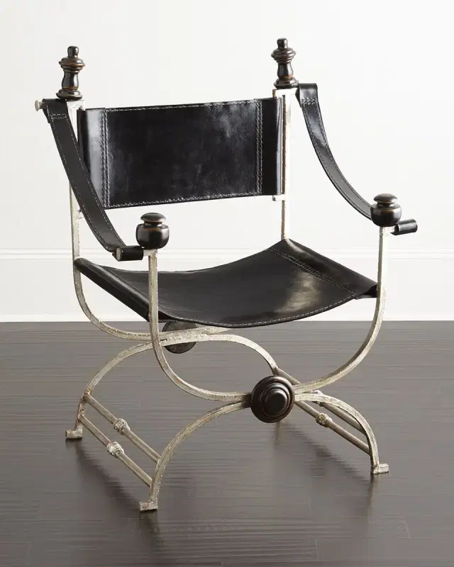 Peninsula Home Collection Martina Ebony Leather Chair