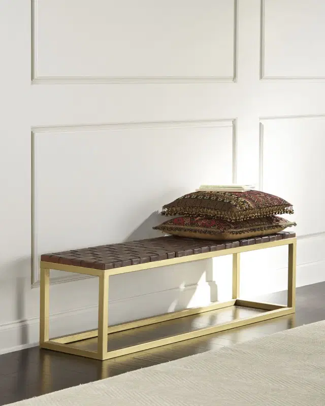 Peninsula Home Collection Hildago Woven Leather Bench
