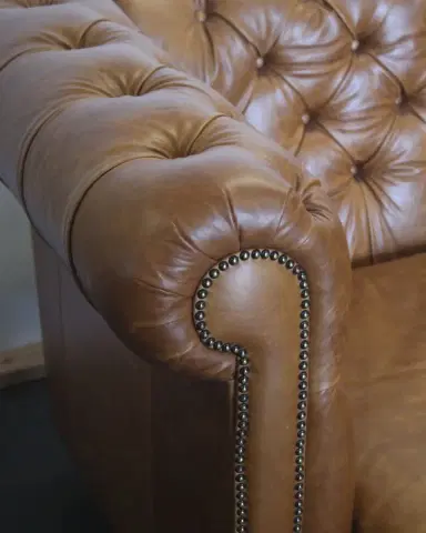 Peninsula Home Collection Alani Tufted Leather Sofa, 108" | Thumbnail 2