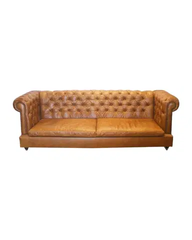 Peninsula Home Collection Alani Tufted Leather Sofa, 108" | Thumbnail 1