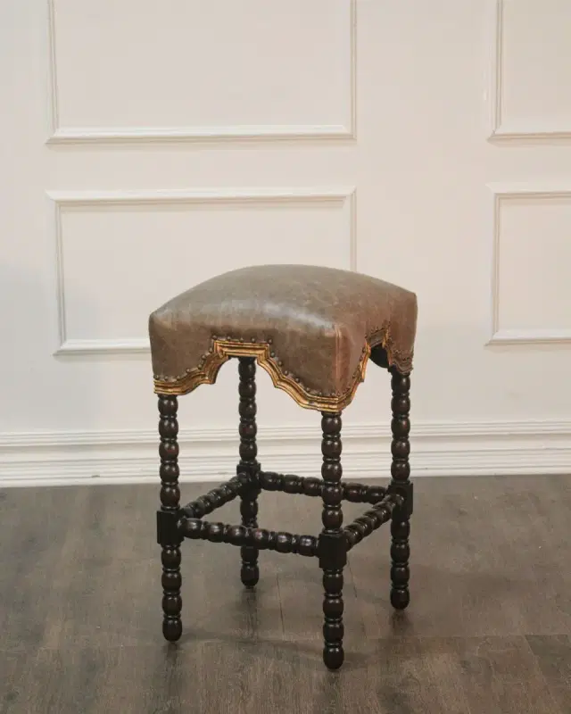 Peninsula Home Collection San Marco Leather Bar Stool - 30"