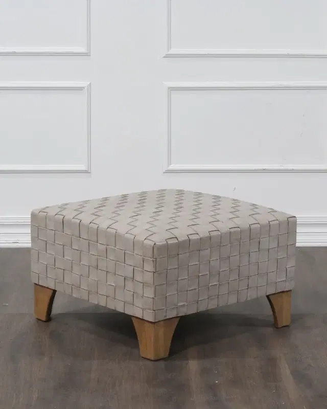 Peninsula Home Collection Trenzas Leather Ottoman