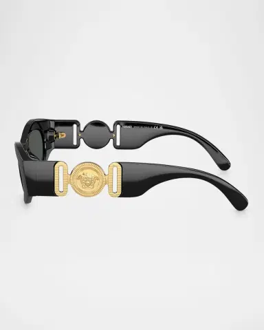 Versace Medusa Embellished Oval Plastic Sunglasses, 51MM | Thumbnail 2 Versace Medusa Embellished Oval Plastic Sunglasses, 51MM | Thumbnail 2
