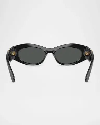 Versace Medusa Embellished Oval Plastic Sunglasses, 51MM | Thumbnail 4 Versace Medusa Embellished Oval Plastic Sunglasses, 51MM | Thumbnail 4