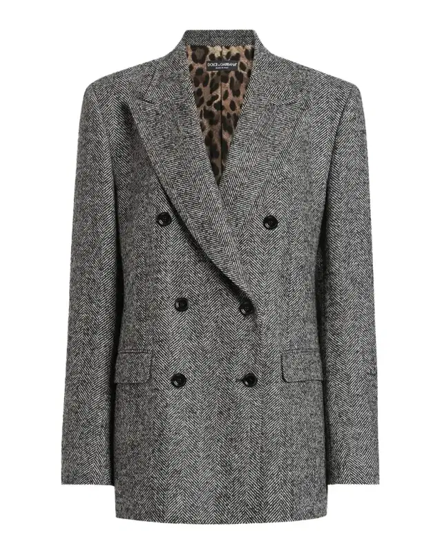 Chevron Double-Breasted Jacket