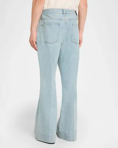 Valentino Garavani Men 's Light-Wash Denim Bootcut Jeans | Thumbnail 3