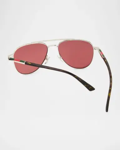 Gucci Men's Metal & Acetate Aviator Sunglasses | Thumbnail 2 Gucci Men's Metal & Acetate Aviator Sunglasses | Thumbnail 2