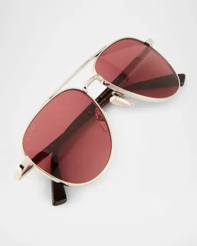 Gucci Men's Metal & Acetate Aviator Sunglasses | Thumbnail 5 Gucci Men's Metal & Acetate Aviator Sunglasses | Thumbnail 5