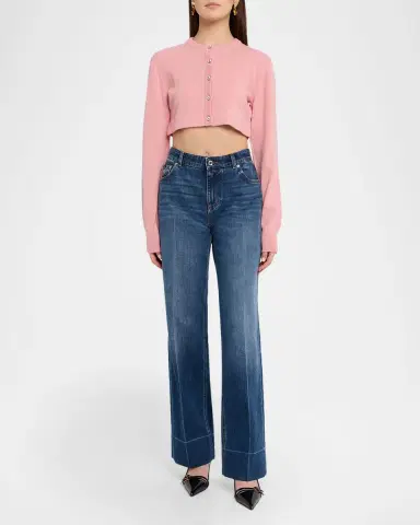 Dolce & Gabbana Crystal-Button Cashmere Crop Cardigan | Thumbnail 2 Dolce & Gabbana Crystal-Button Cashmere Crop Cardigan | Thumbnail 2
