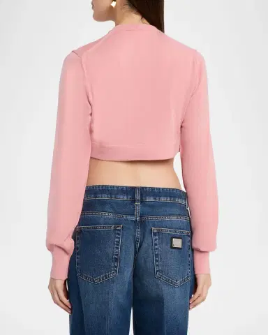 Dolce & Gabbana Crystal-Button Cashmere Crop Cardigan | Thumbnail 3 Dolce & Gabbana Crystal-Button Cashmere Crop Cardigan | Thumbnail 3
