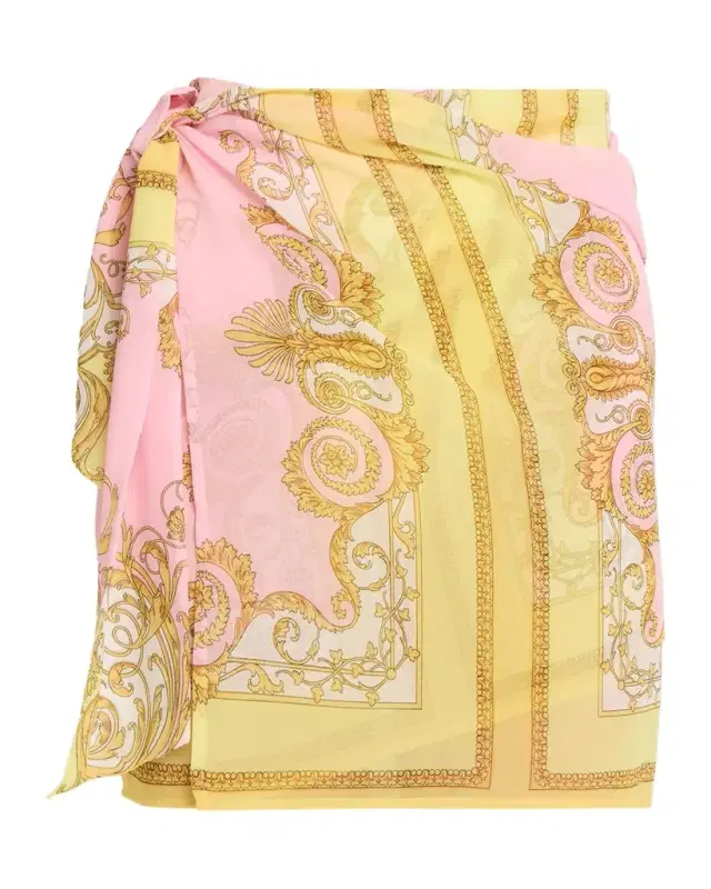 Barocco-Print Pareo Skirt