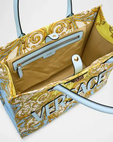 Versace Spring Barocco-Print Medusa Cotton Canvas Tote Bag | Thumbnail 4 Versace Spring Barocco-Print Medusa Cotton Canvas Tote Bag | Thumbnail 4