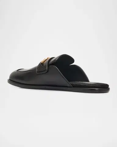 Versace Men's Medusa Leather Slippers | Thumbnail 2 Versace Men's Medusa Leather Slippers | Thumbnail 2