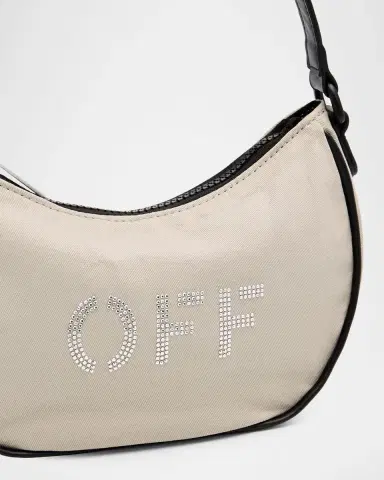 Off-White Girl's Rhinestone Logo Hobo Bag | Thumbnail 4 Off-White Girl's Rhinestone Logo Hobo Bag | Thumbnail 4