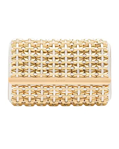 SIMKHAI Rola Beaded Lattice Metallic Leather Clutch Bag | Thumbnail 1