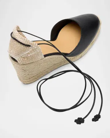 Castañer 80mm Carina Leather Espadrille Wedge Sandals | Thumbnail 6 Castañer 80mm Carina Leather Espadrille Wedge Sandals | Thumbnail 6
