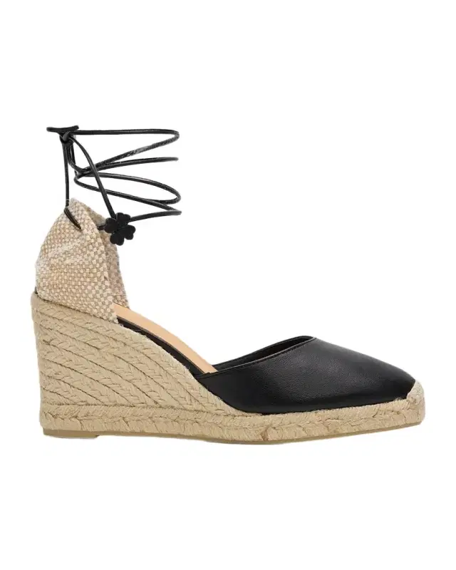 Castaner 80mm Carina Leather Espadrille Wedge Sandals