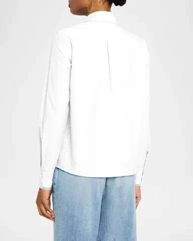 Fabiana Filippi Tulle-Trim Cotton Poplin Shirt | Thumbnail 3 Fabiana Filippi Tulle-Trim Cotton Poplin Shirt | Thumbnail 3