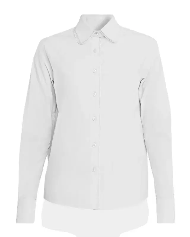 Tulle-Trim Cotton Poplin Shirt