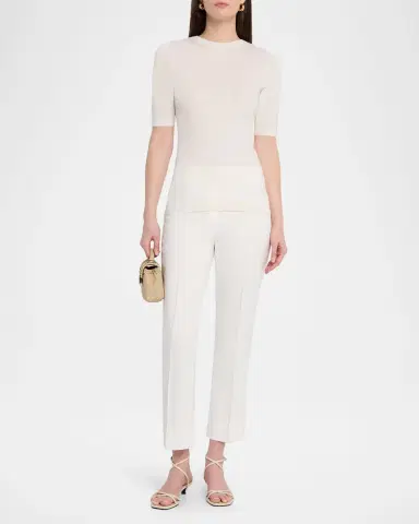 Fabiana Filippi Crewneck Silk Knit T-Shirt | Thumbnail 2 Fabiana Filippi Crewneck Silk Knit T-Shirt | Thumbnail 2