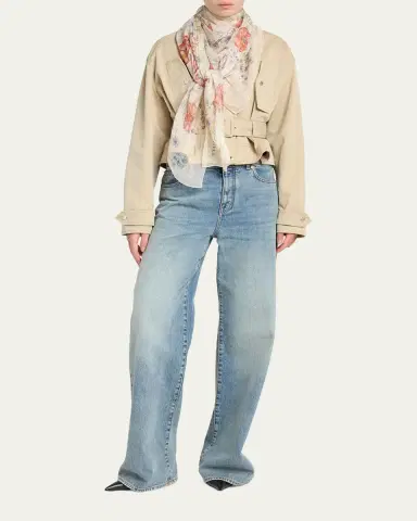 Alexander McQueen Skull & Spider Floral Scarf | Thumbnail 2