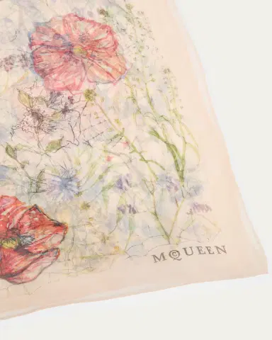Alexander McQueen Skull & Spider Floral Scarf | Thumbnail 4