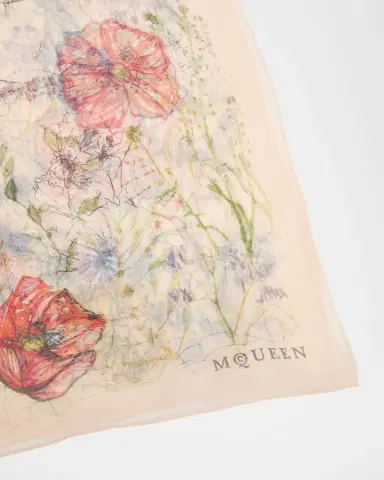 Alexander McQueen Skull & Spider Floral Scarf | Thumbnail 7