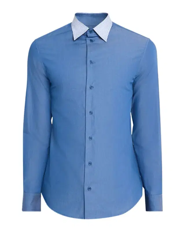Men 's Contrast-Collar Polyester Sport Shirt Men 's Contrast-Collar Polyester Sport Shirt