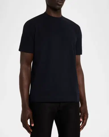 Emporio Armani Men's Cotton Jacquard Crewneck T-Shirt | Thumbnail 4