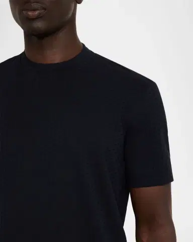 Emporio Armani Men's Cotton Jacquard Crewneck T-Shirt | Thumbnail 5