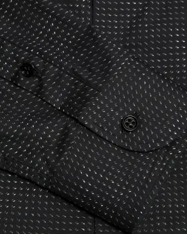Emporio Armani Men's Cotton Micro-Pattern Sport Shirt | Thumbnail 7