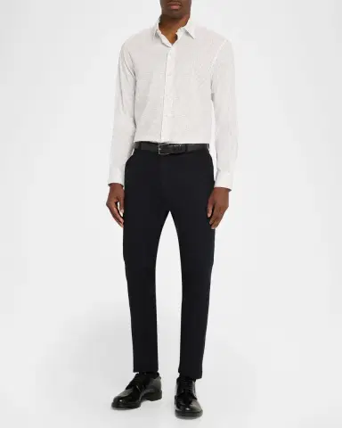 Emporio Armani Men's Cotton Micro-Pattern Sport Shirt | Thumbnail 2