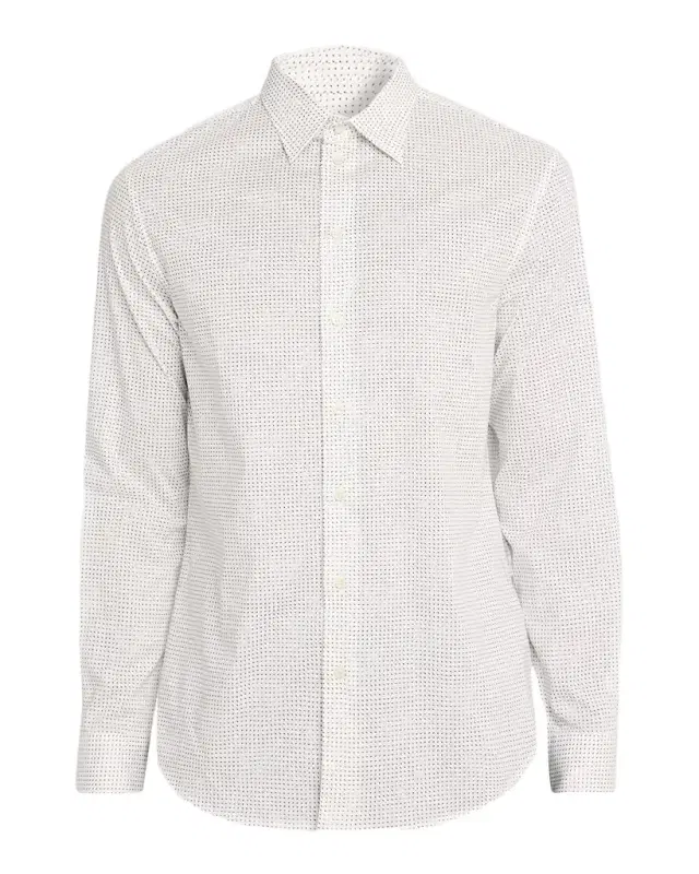 Emporio Armani Men's Cotton Micro-Pattern Sport Shirt