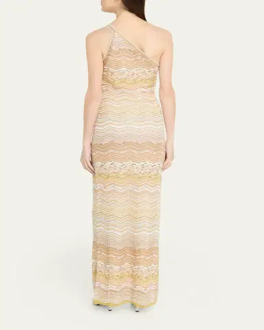 Missoni Metallic Chevron One-Shoulder Maxi Dress | Thumbnail 3
