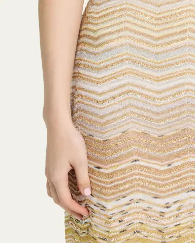 Missoni Metallic Chevron One-Shoulder Maxi Dress | Thumbnail 5