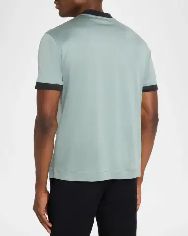 Emporio Armani Men's Lyocell and Cotton Contrast-Trim Crewneck T-Shirt | Thumbnail 3 Emporio Armani Men's Lyocell and Cotton Contrast-Trim Crewneck T-Shirt | Thumbnail 3