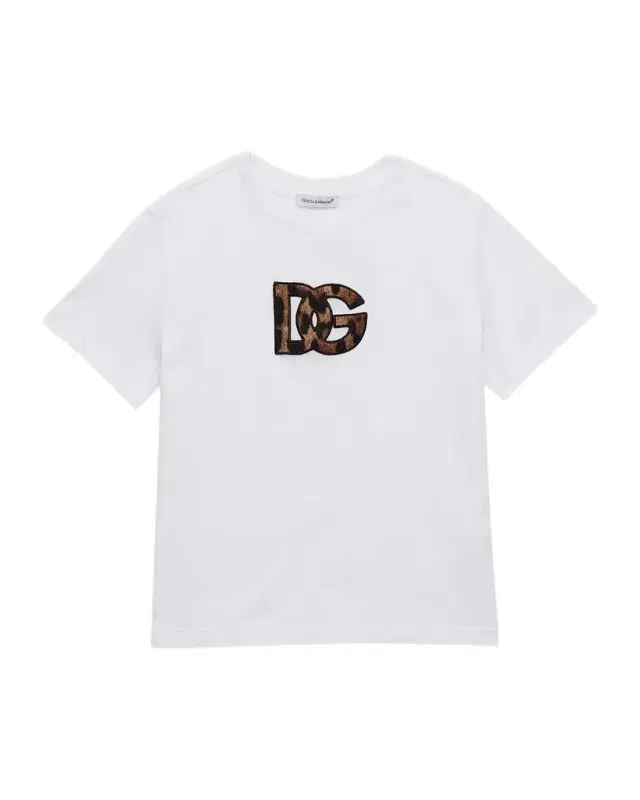 Girl 's Leopard Logo Applique T-Shirt, Size 8-14