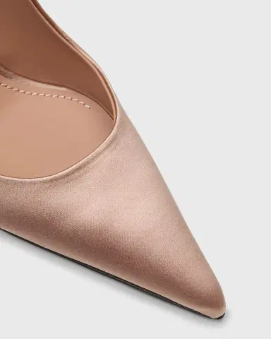 Dolce & Gabbana Satin Metallic-Stiletto Slingback Pumps | Thumbnail 4