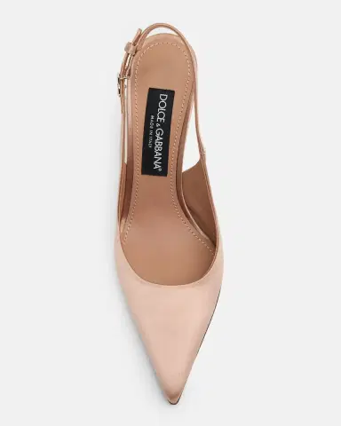 Dolce & Gabbana Satin Metallic-Stiletto Slingback Pumps | Thumbnail 5
