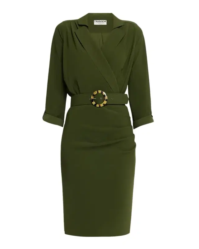 Chiara Boni La Petite Robe Minao Belted Faux-Wrap Dress
