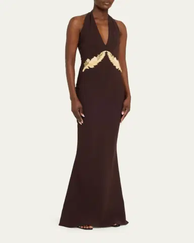 Chiara Boni La Petite Robe Yanar Beaded Mermaid Halter Gown | Thumbnail 18 Chiara Boni La Petite Robe Yanar Beaded Mermaid Halter Gown | Thumbnail 18