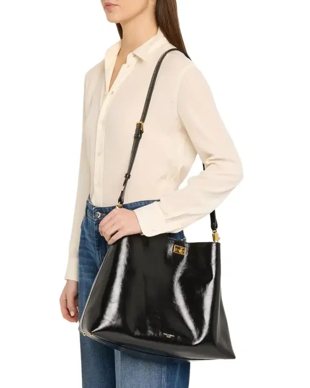 Dolce & Gabbana Vittoria Glossy Leather Crossbody Bag