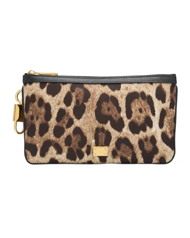 Dolce & Gabbana Necessaire Animal-Print Pouch Bag