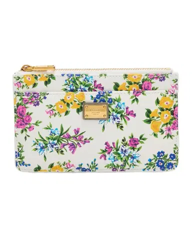 Dolce & Gabbana Floral-Print Leather Zip Card Holder | Thumbnail 1