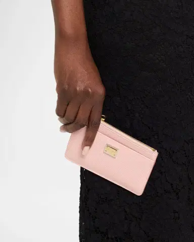 Dolce & Gabbana Grain Leather Zip Card Holder | Thumbnail 2 Dolce & Gabbana Grain Leather Zip Card Holder | Thumbnail 2