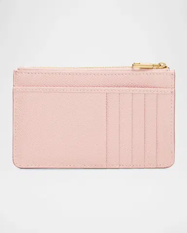Dolce & Gabbana Grain Leather Zip Card Holder | Thumbnail 3 Dolce & Gabbana Grain Leather Zip Card Holder | Thumbnail 3