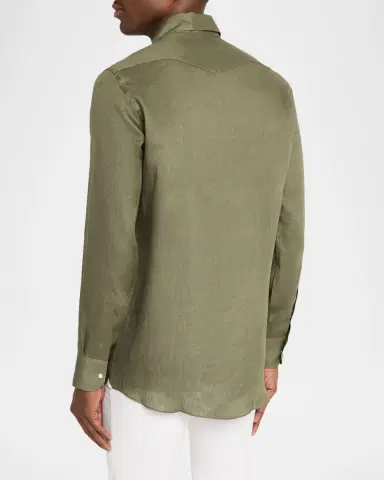 Sartorio Men's Texas Linen Button-Front Shirt | Thumbnail 3 Sartorio Men's Texas Linen Button-Front Shirt | Thumbnail 3