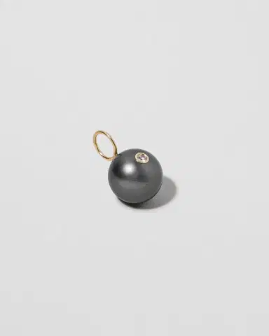 Jennifer Fisher Medium Gray South Sea Pearl with Diamond | Thumbnail 2 Jennifer Fisher Medium Gray South Sea Pearl with Diamond | Thumbnail 2